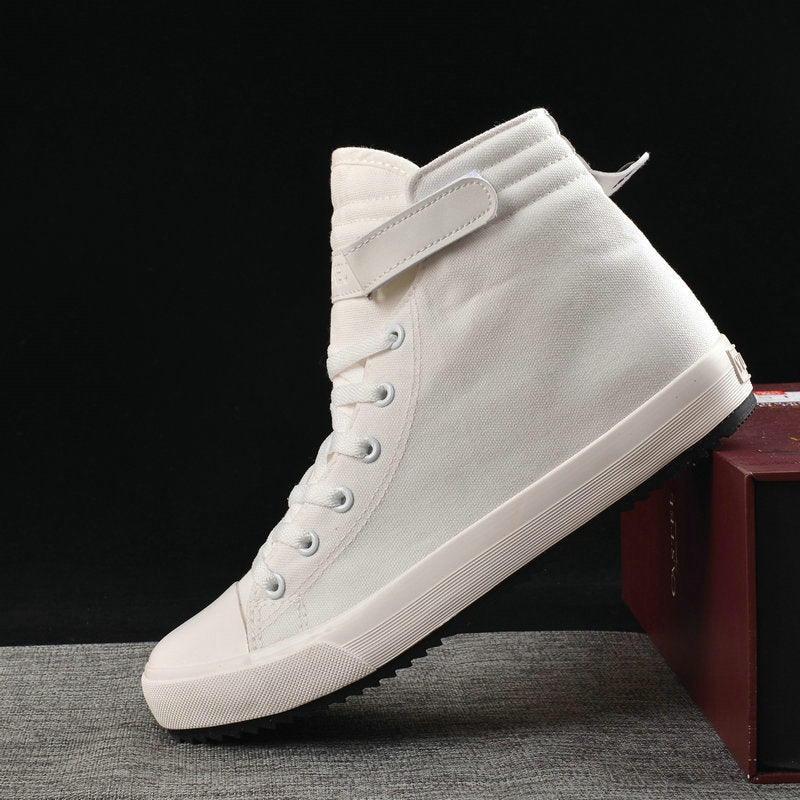 white cloth sneakers