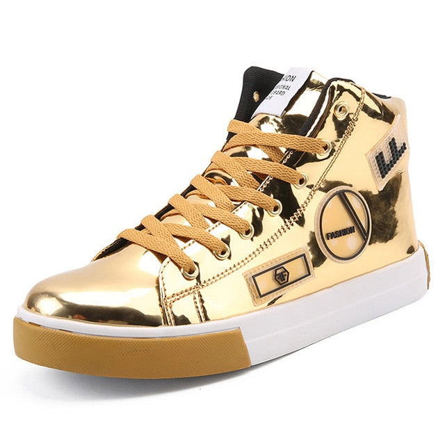 gold hip hop shoes