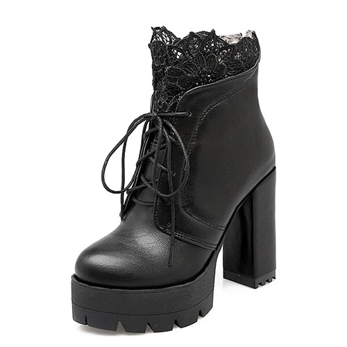 black platform boots for women