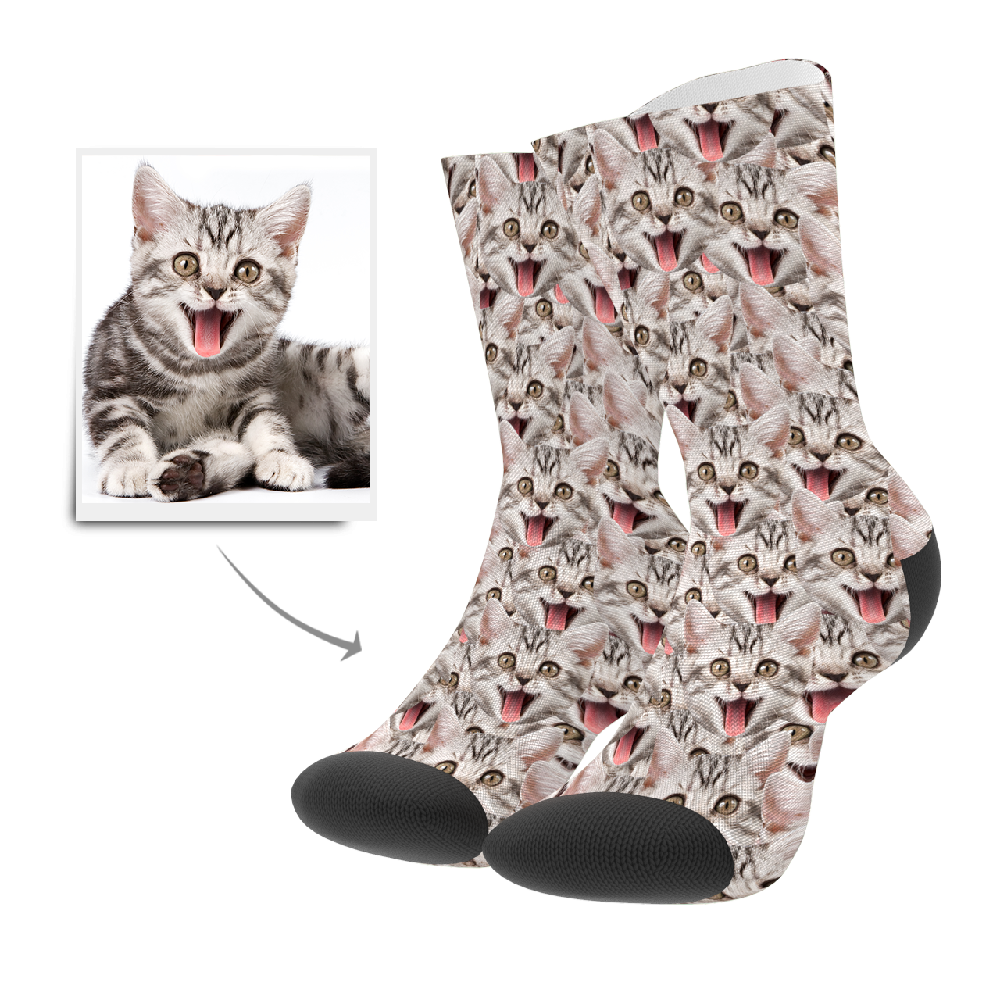 Face Socks/Custom Socks/Personalized Socks - Face Mash Cat ...