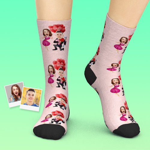 Custom Proposal Ceremony Socks, Personalized Valentine's Day Gift