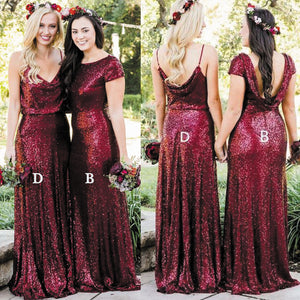 maroon sequin bridesmaid dress