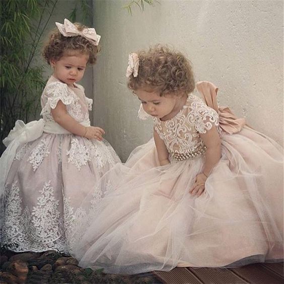 Toddle Little Girl Dresses Pink Lace Cute Flower Girl Dresses For Inspirationalbridal