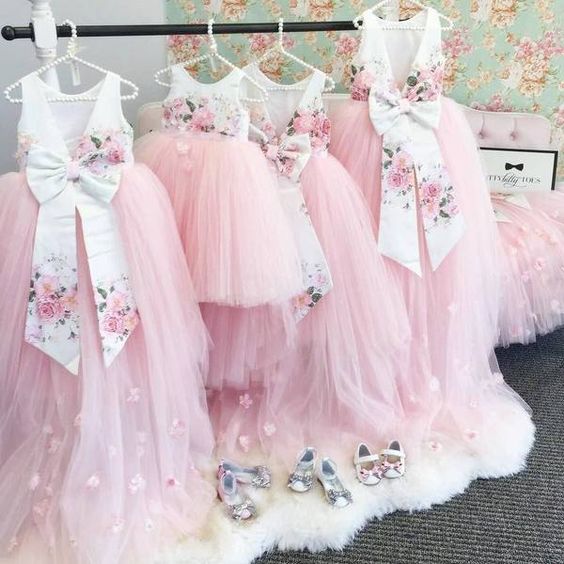 printed flower girl dresses