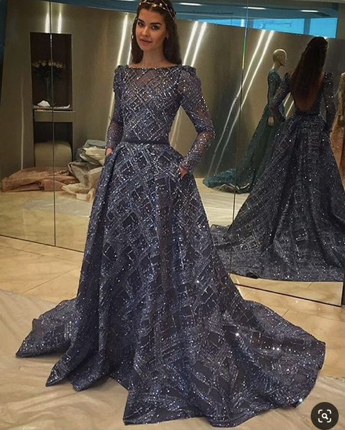 blue sparkle gown