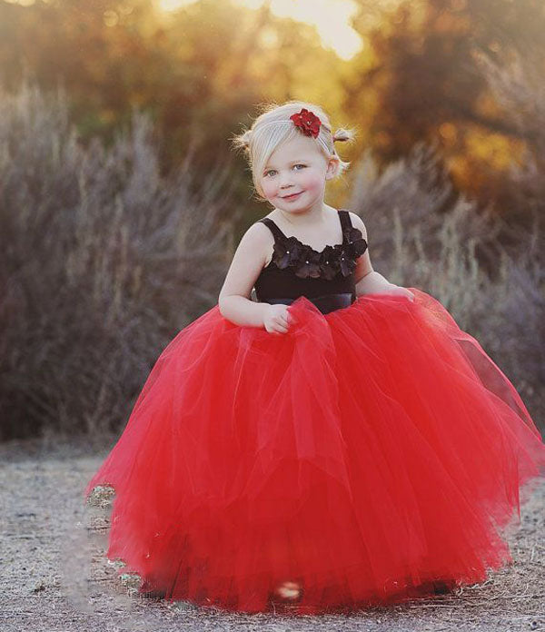 red pageant dress for little girl