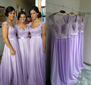 lavender bridesmaid dresses long