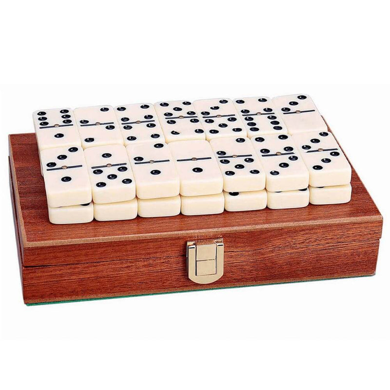 Double Six Dominoes | Dominoes in Mahogany Case