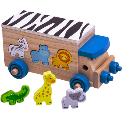 Kids Animal Safari Toy | Wooden Shape Sorter