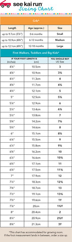 Shoe Size And Age Chart