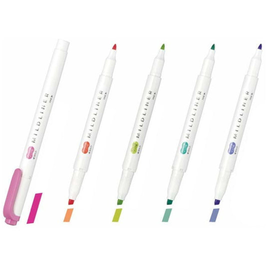 Zebra Highlighter Mildliner 5 Bright Color Set WKT7-5C-HC