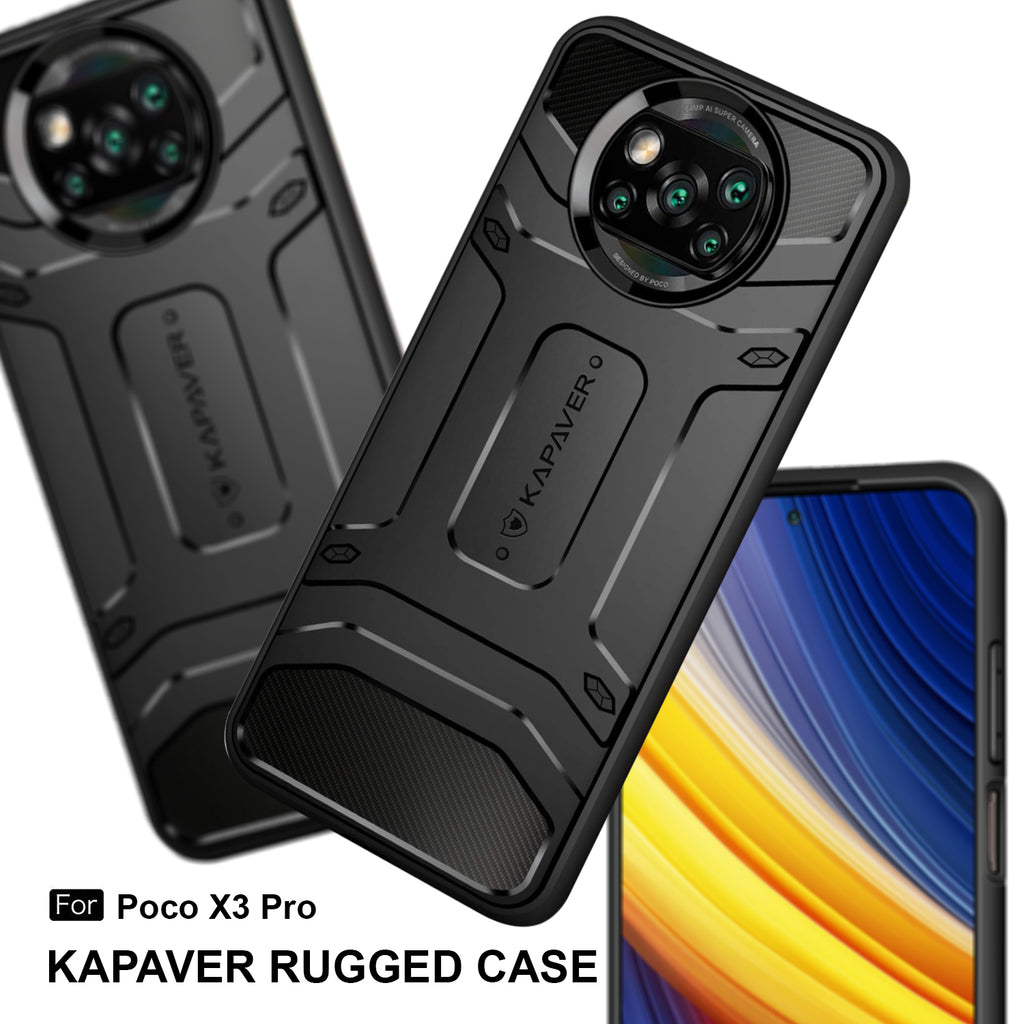 Kapaver® Rugged Back Cover Case For Poco X3 Propoco X3 Nfc Mil Std 810g Officially Drop Tested 7617