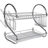 2 Tier Dish Drying Rack Dish Strainer Stainless Steel