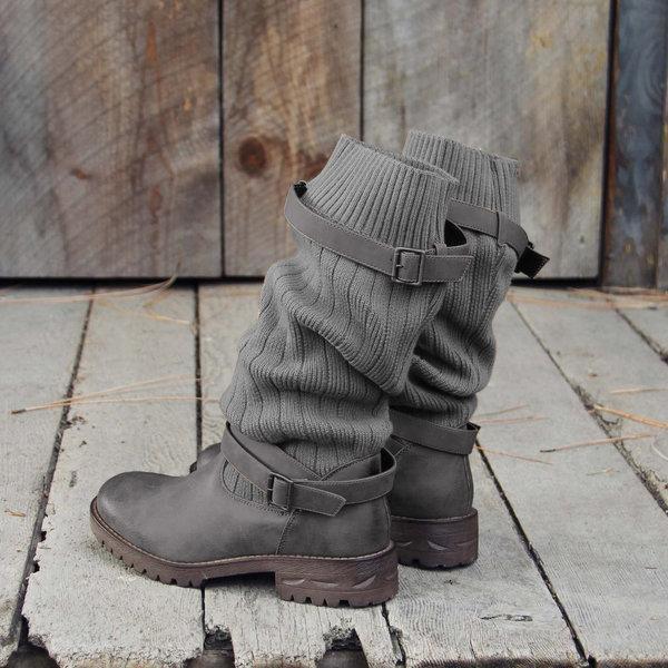 Cabin Sweater Boots Vintage PU Paneled 