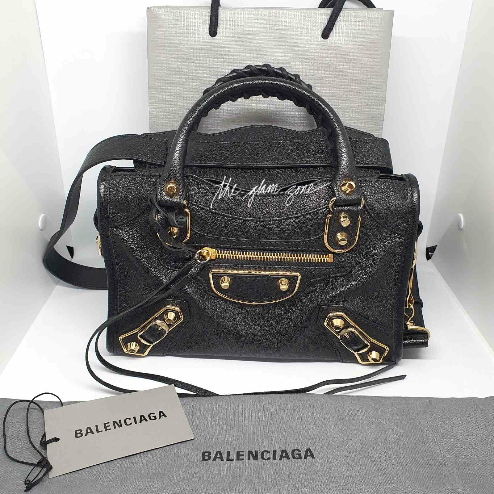 Balenciaga Mini City Metallic Edge  White  Gold hardware Luxury Bags   Wallets on Carousell