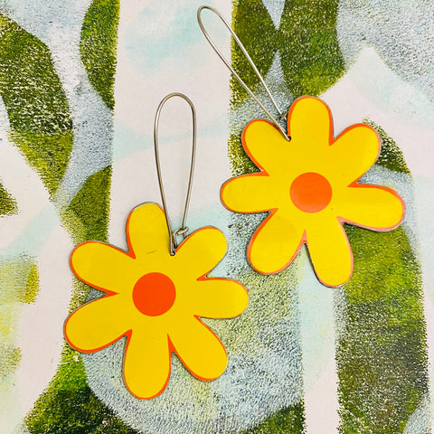 Mod Yellow Flower Earrings