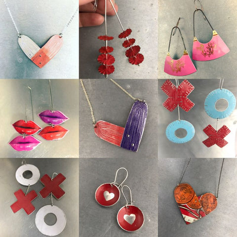 upcycled tin valentines day jewelry by christine terrell for adaptive reuse jewelry