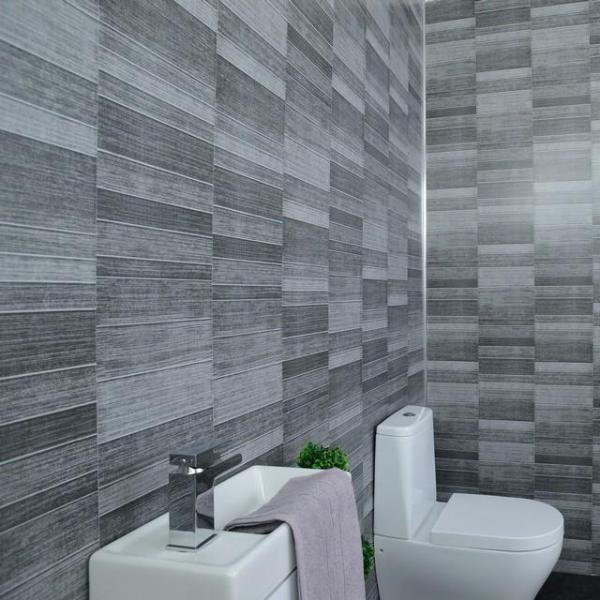 Grey Small Tile Effect Anthracite Bathroom Wall Panels PVC ...