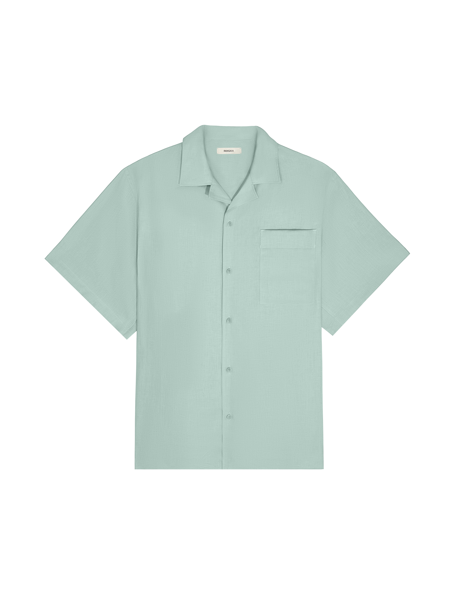 Shop Pangaia Dna Aloe Linen Camp Collar Shirt In Eucalyptus Blue