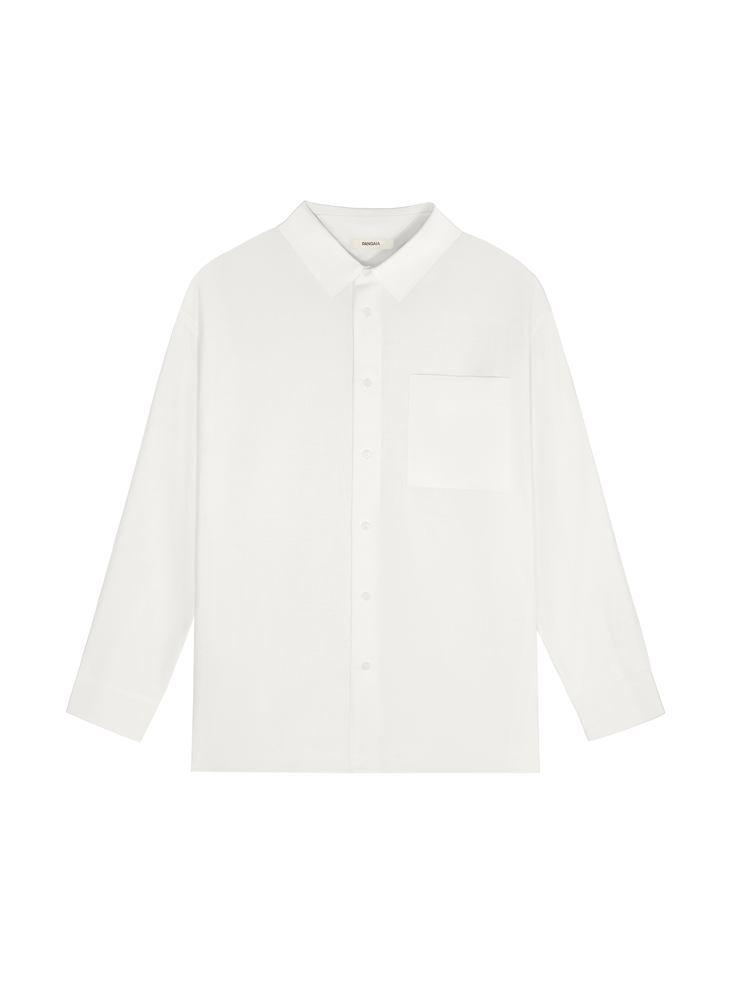 Shop Pangaia Dna Aloe Linen Collared Long Sleeve Shirt In Off-white