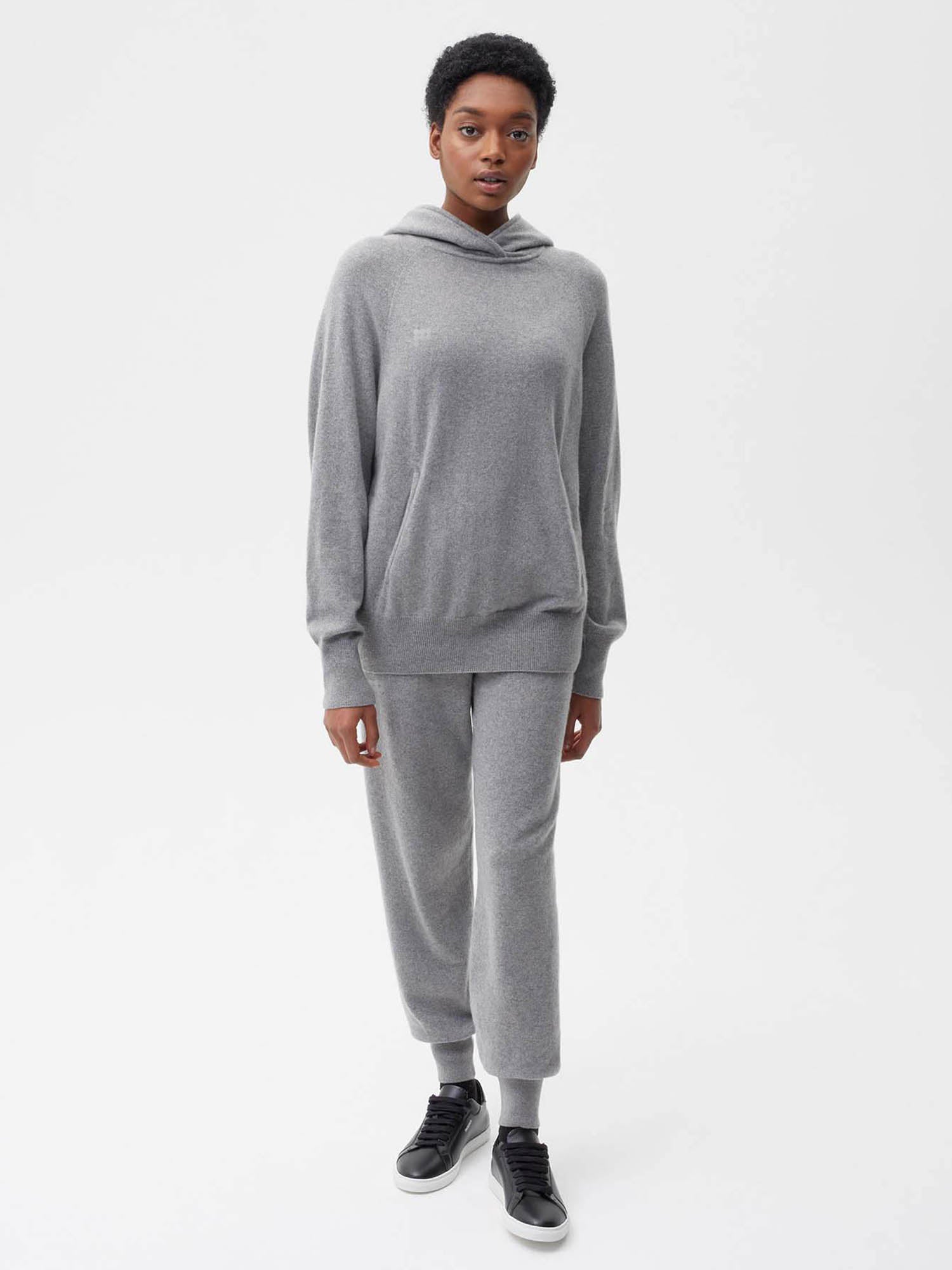 Women's Recycled Cashmere Hoodie—pale grey melange – PANGAIA