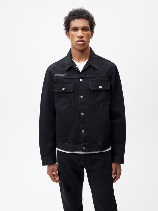 Nettle Denim Jacket - Black - Pangaia