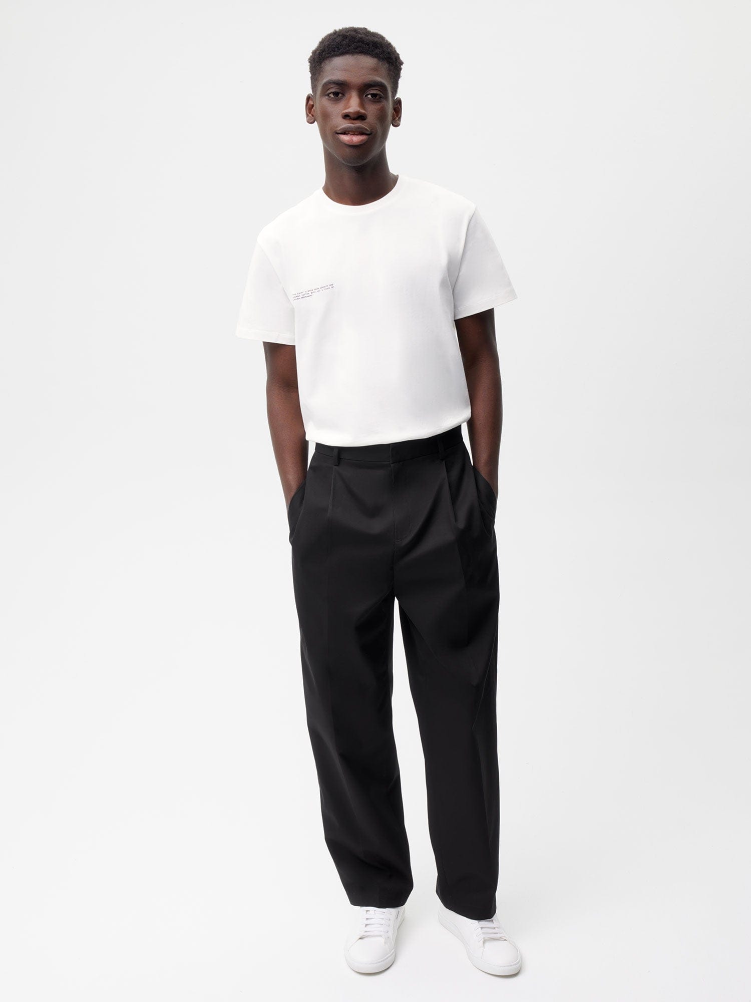 Men's Cotton Tailored Trousers—black