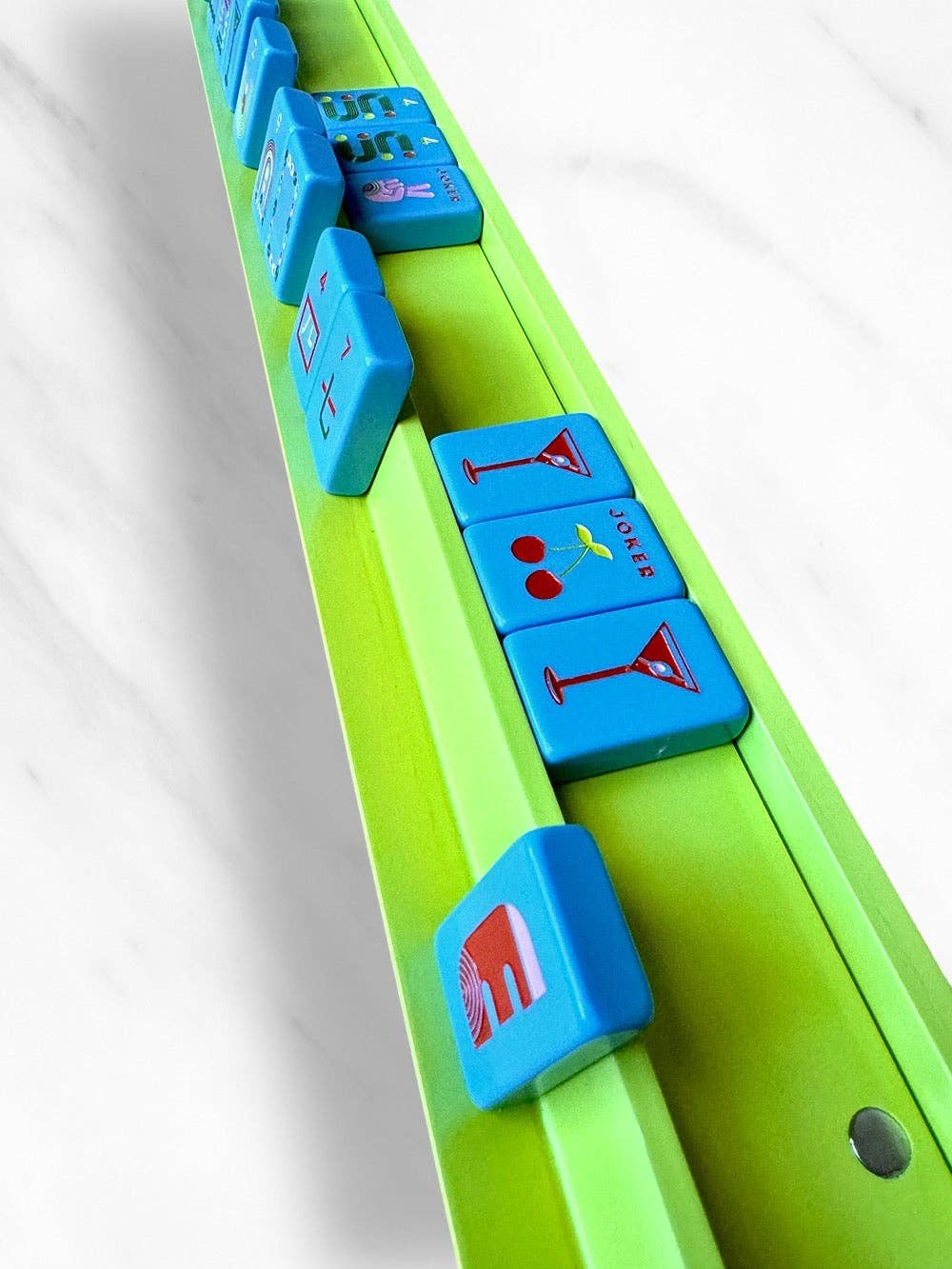 Mahjong Racks & Pushers (Set of 4): Chartreuse
