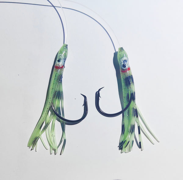 Red Super UV Snapper Rig Size 5/0 Circle Hooks with Atomic Glow 60lb  Paternoster