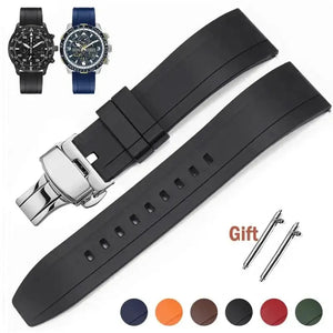 Quick Release Rubber Watch Strap with Push Clasp – 20mm 22mm 24mm - Viva Timepiece