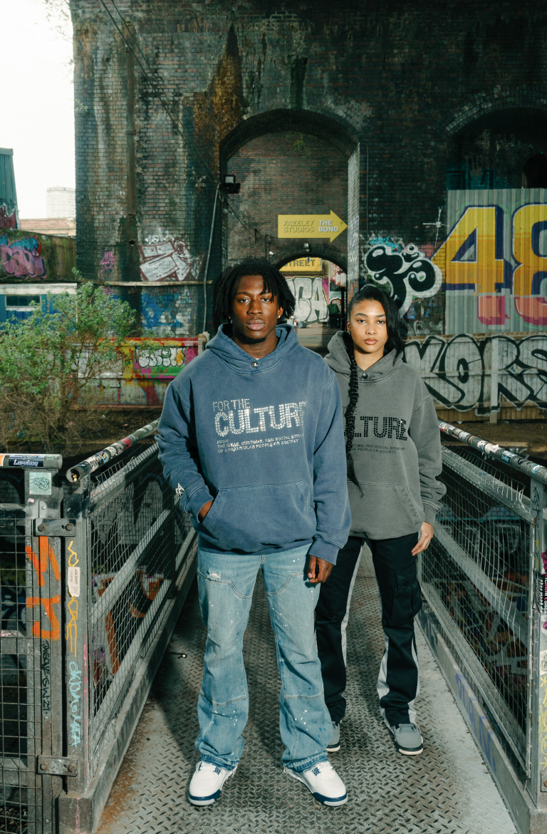 Real Artistic People For The Culture Crystal Hoodie in Navy and Charcoal