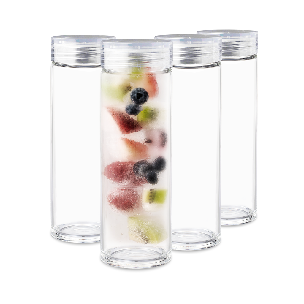 A2t05 Juice Jars With White Lids, Glass Bottles With Lids, Juice