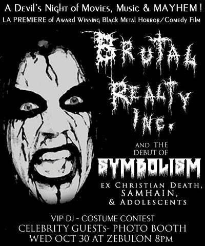 Brutal Realty Los Angeles Premiere Flyer Black Metal Comedy Horror