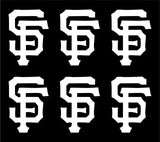 Small SF Giants Baseball Vinyl Decals Stickers SF Set of 6