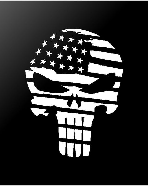 Download The Punisher Skull Distressed American Flag Vinyl Decal ...
