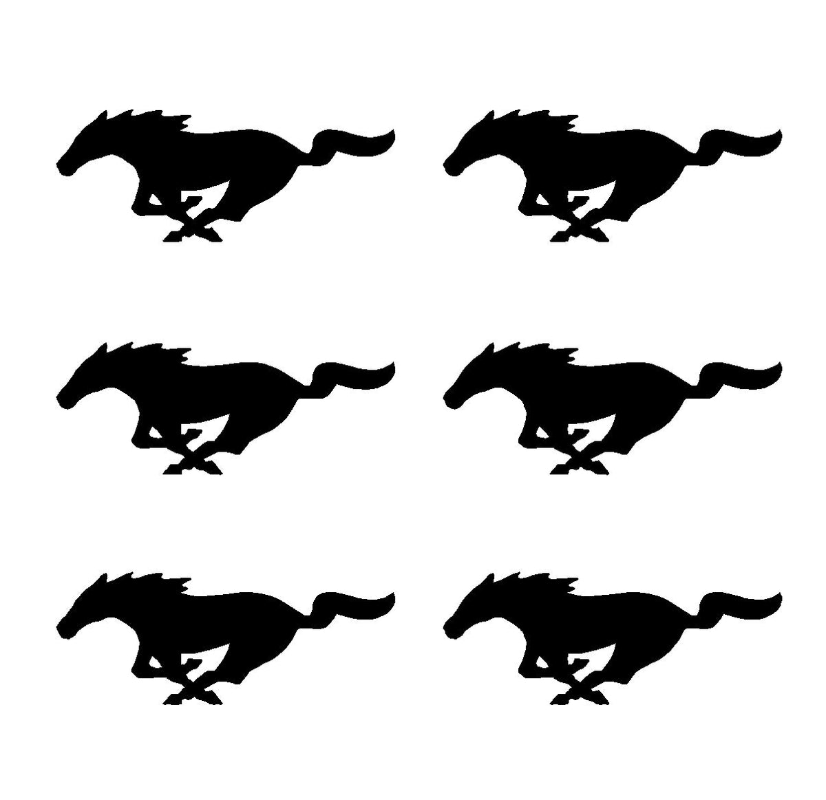 6 Ford Mustang Vinyl Decals GT Horse Pony Logo Small 2" Stickers