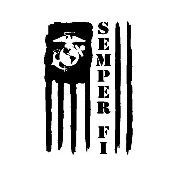 Download Semper Fi American Flag USMC Vinyl Decal Sticker - Kandy ...