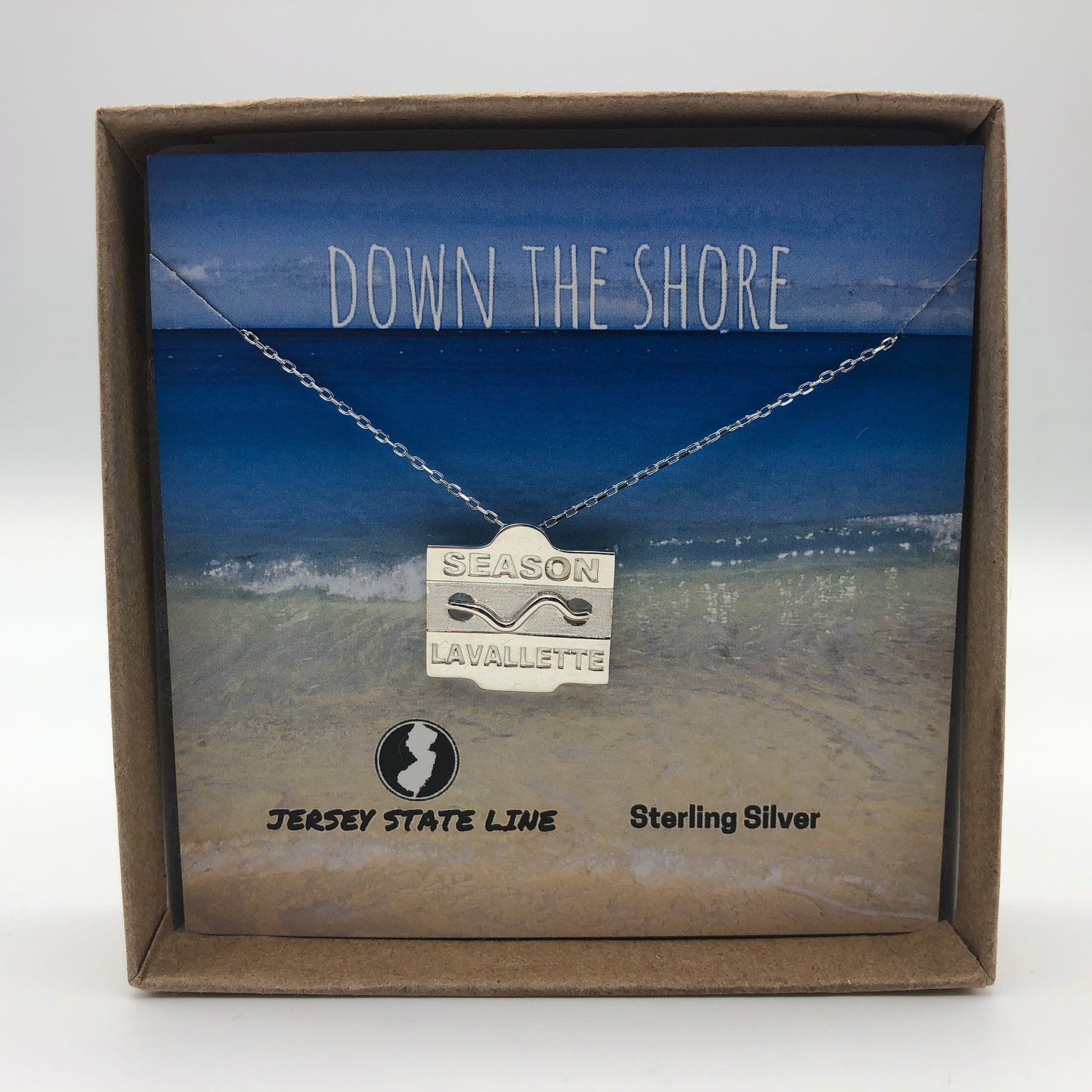 Lavallette Beach Badge Necklace Sterling Silver Shore And More