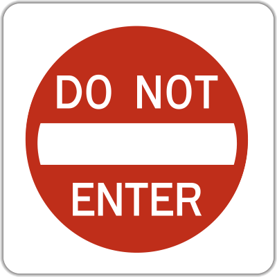 Do Not Enter Activated Blank-out R5-1abo