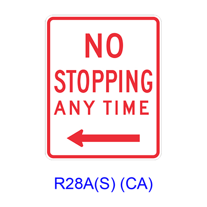 no stopping anytime sign california