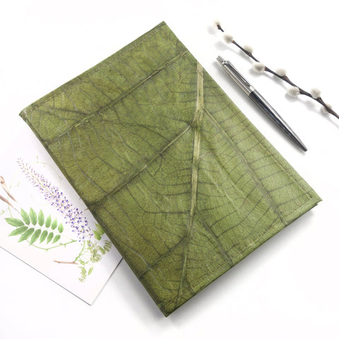 vegan leaf leather journal by jungley