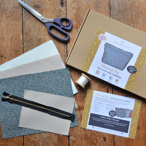 Sew your own washbag making kit, what's in the box
