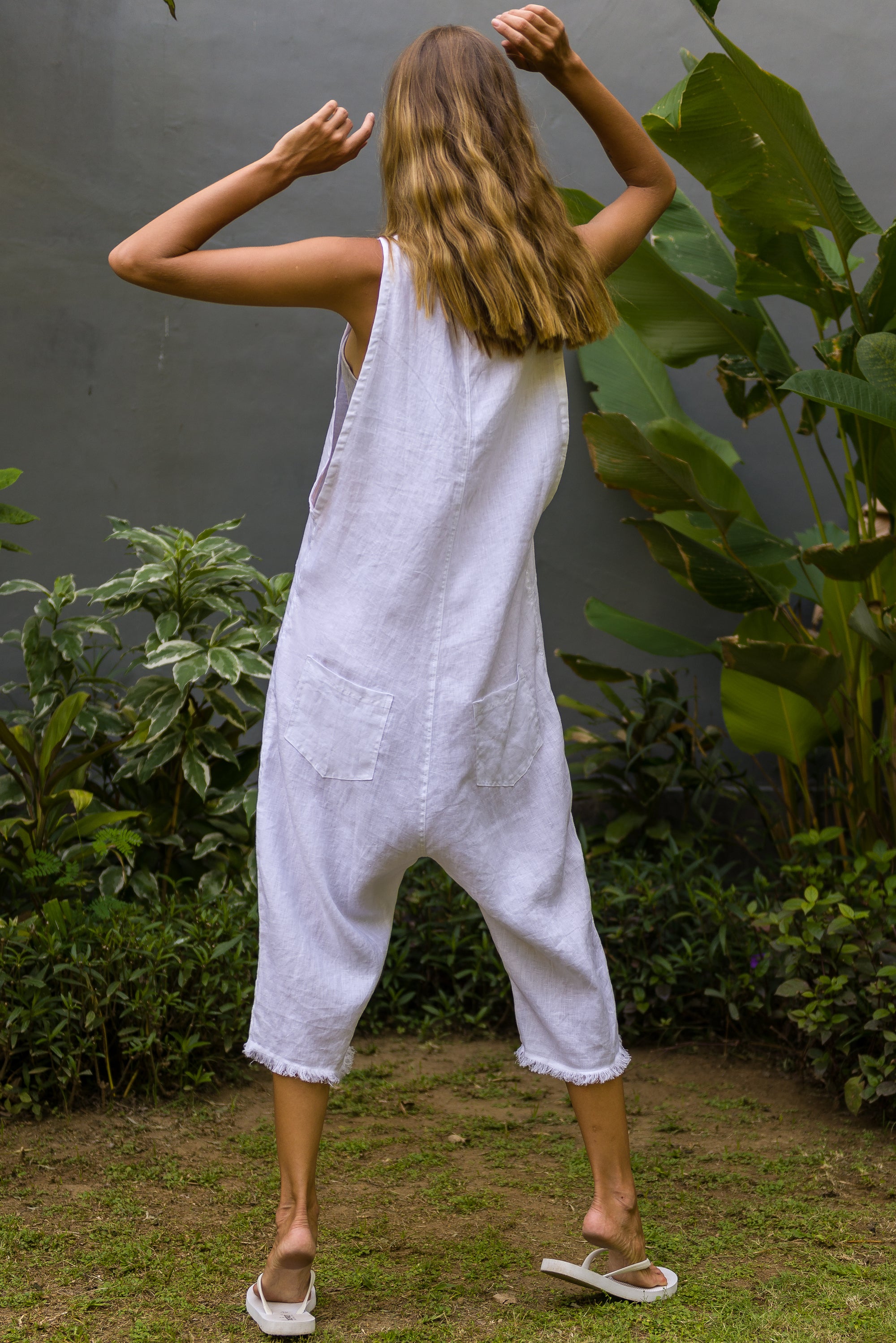 Linen Overall Jumpsuit 161-135 - Santai Bali Collection by Maggie Walt