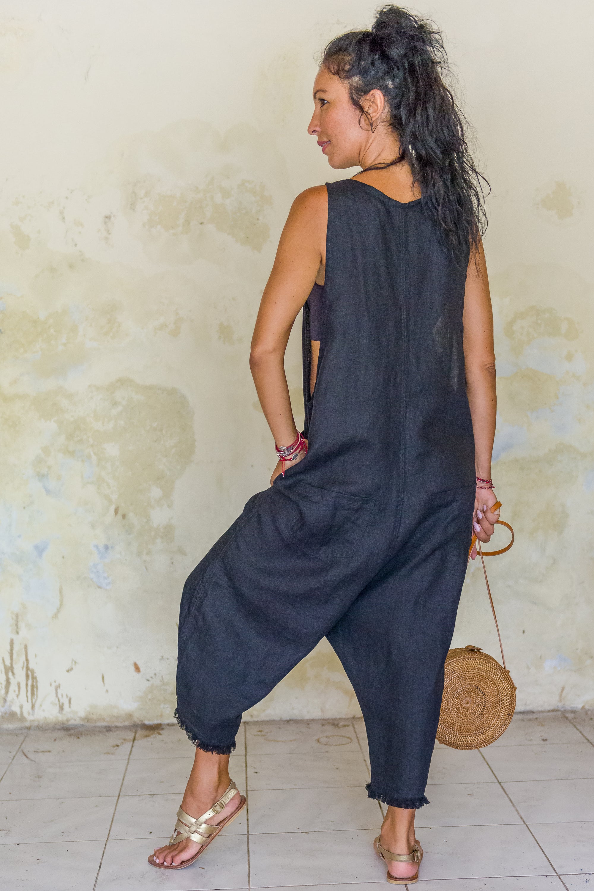 Linen Overall Jumpsuit 161-167 - Santai Bali Collection by Maggie Walt