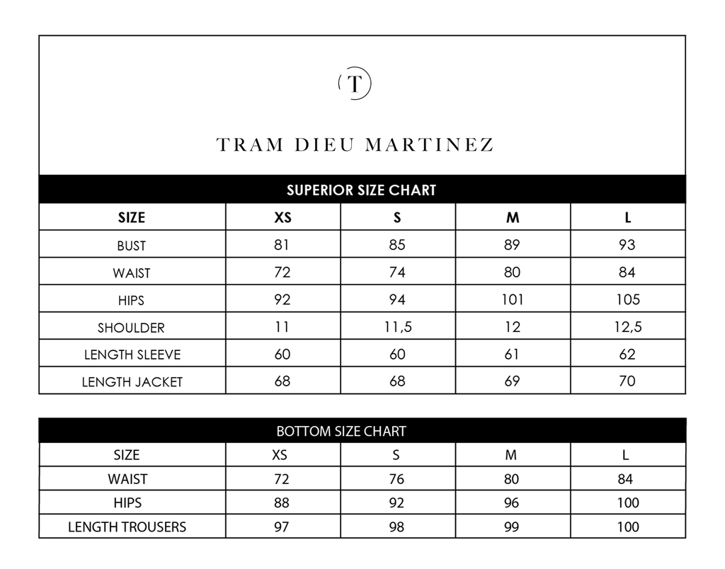 Size Chart - Tram Dieu Martínez