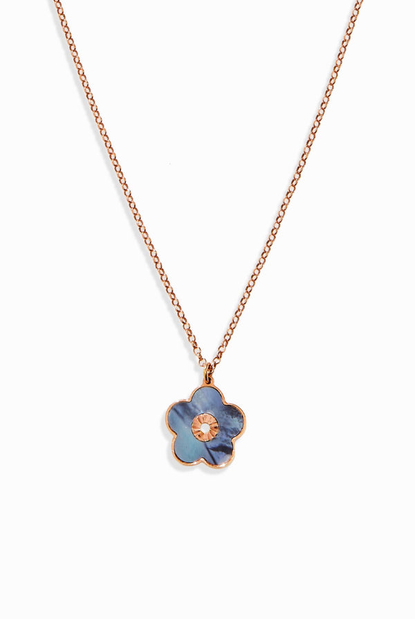 Delicate Collection 18KT Rose Gold Grey Mother-of Pearl Flower Necklac –  Dalia T Online