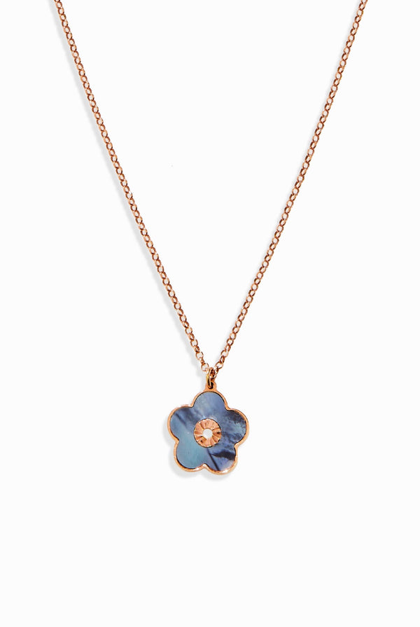 Color Blossom Necklace, Yellow Gold, White Mother-Of-Pearl And