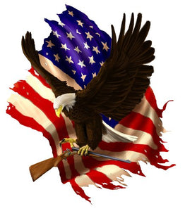 Baring Arms American Flag Eagle Decal