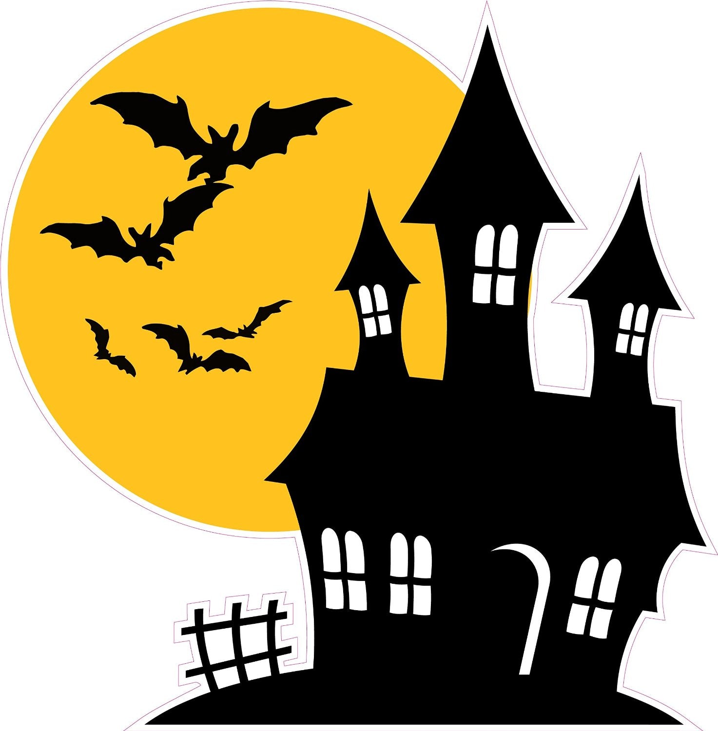 Halloween Haunted House with Bats Wall Decor Decal | Nostalgia Decals