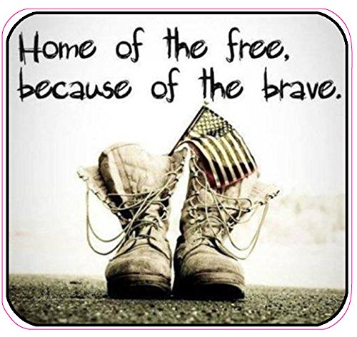 home of the free because of the brave decal for wall